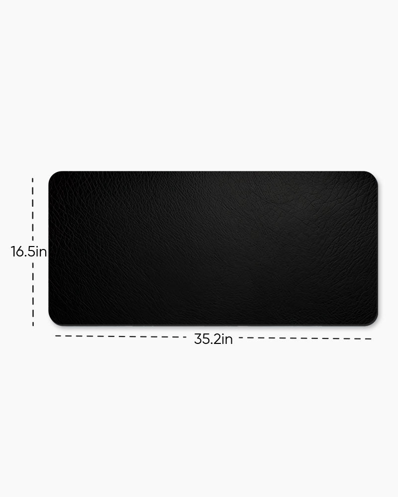 Black Leather Texture Desk Mat