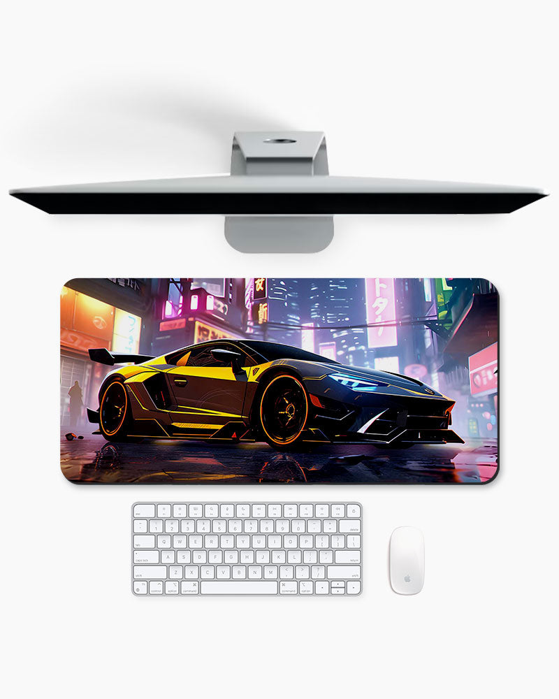 Neon City Racer Desk Mat