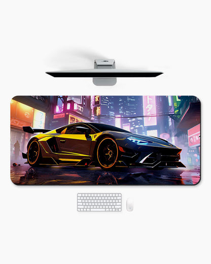 Neon City Racer Desk Mat