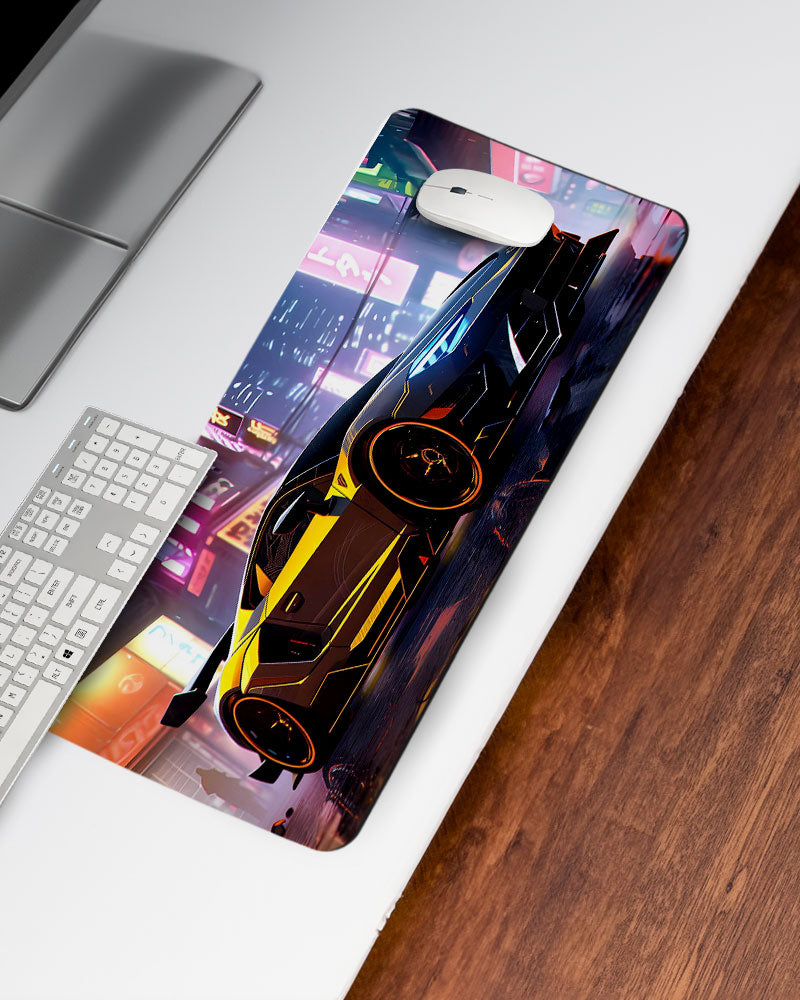 Neon City Racer Desk Mat