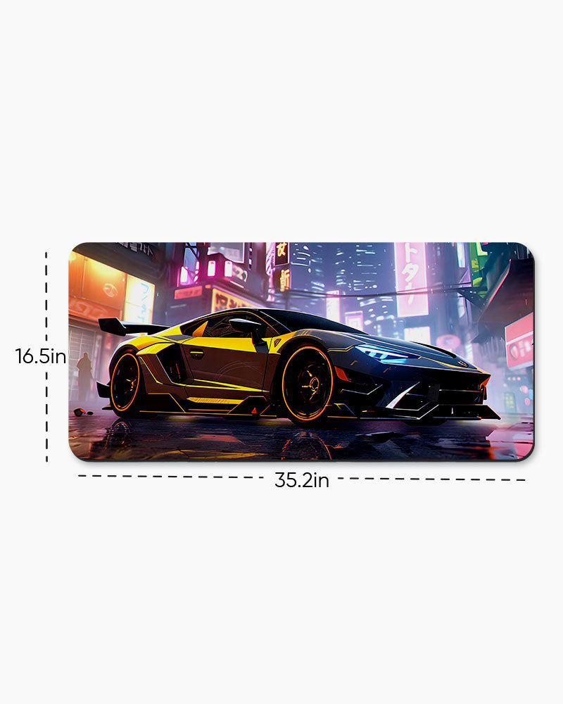 Neon City Racer Desk Mat