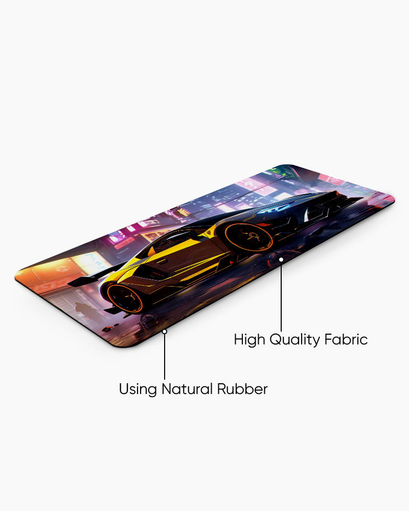 Neon City Racer Desk Mat