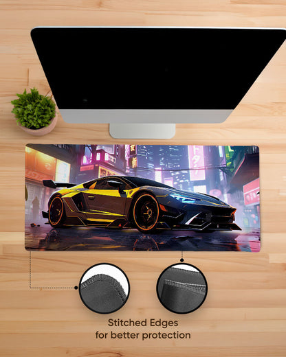 Neon City Racer Desk Mat