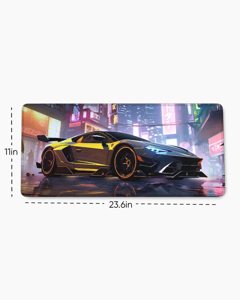 Neon City Racer Desk Mat