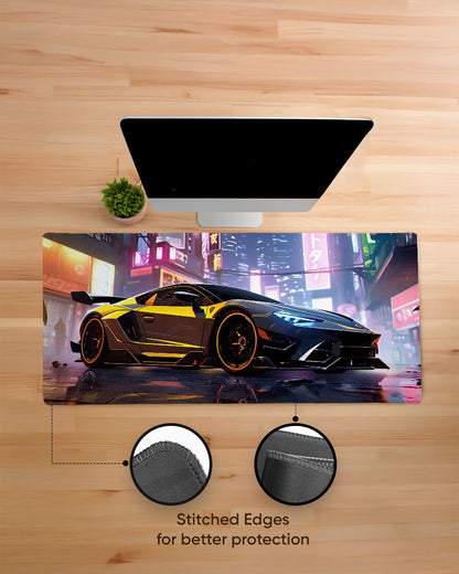 Neon City Racer Desk Mat