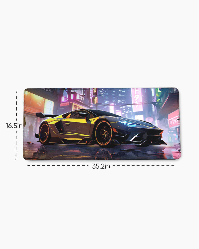Neon City Racer Desk Mat