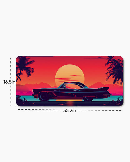 Synthwave Cruiser Desk Mat