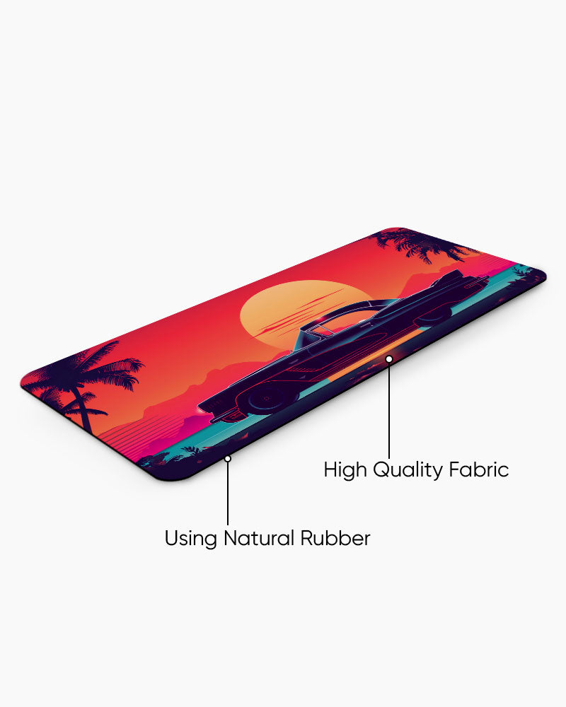 Synthwave Cruiser Desk Mat