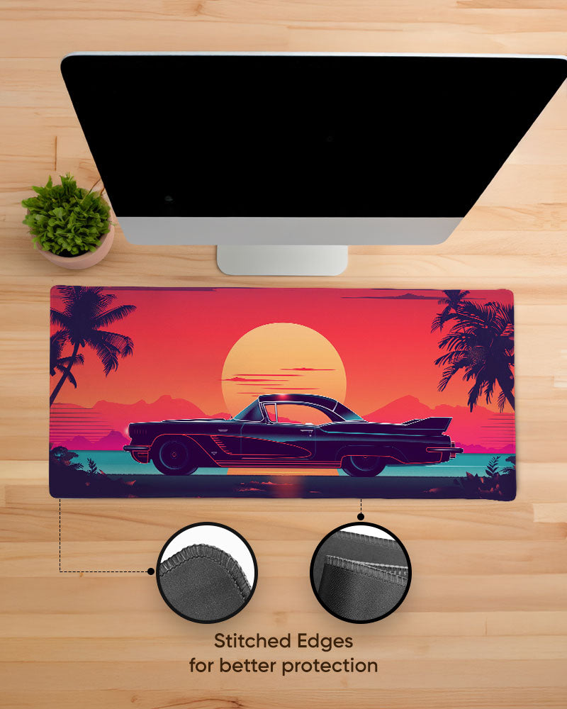 Synthwave Cruiser Desk Mat