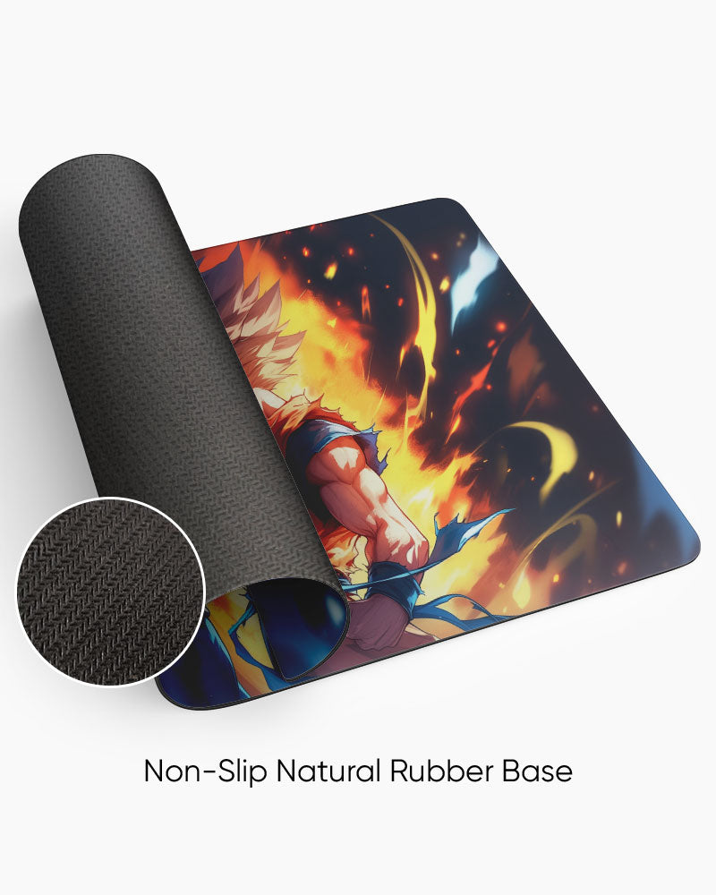 The Saiyan's Fire and Ice Desk Mat