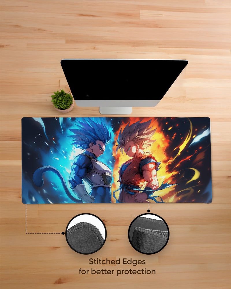 The Saiyan's Fire and Ice Desk Mat