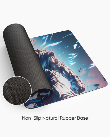 The Saiyan's Azure Fury Desk Mat