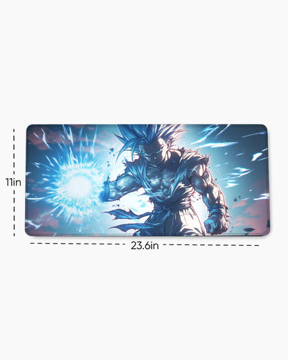 The Saiyan's Azure Fury Desk Mat