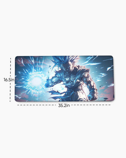 The Saiyan's Azure Fury Desk Mat