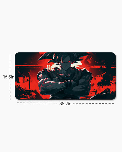 The Saiyan's Crimson Presence Desk Mat