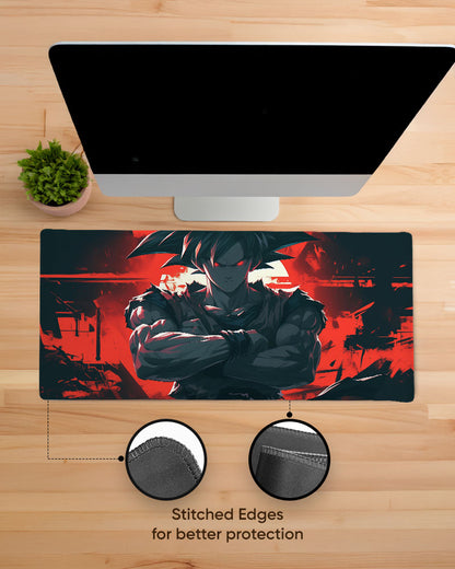 The Saiyan's Crimson Presence Desk Mat