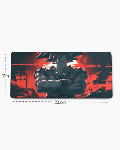 The Saiyan's Crimson Presence Desk Mat