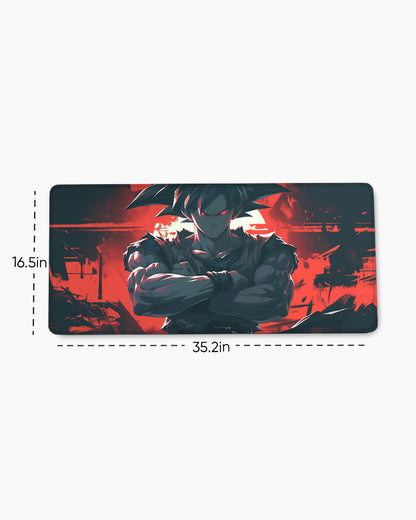 The Saiyan's Crimson Presence Desk Mat