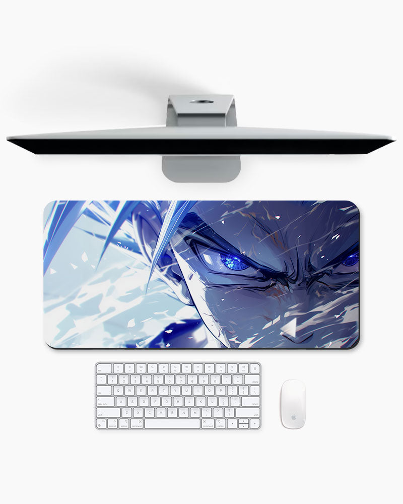The Saiyan's Blue Aura Desk Mat