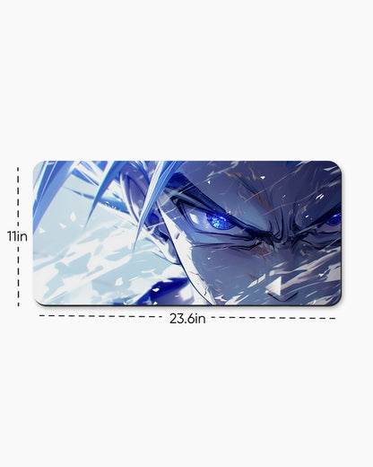The Saiyan's Blue Aura Desk Mat