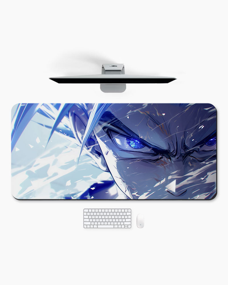 The Saiyan's Blue Aura Desk Mat