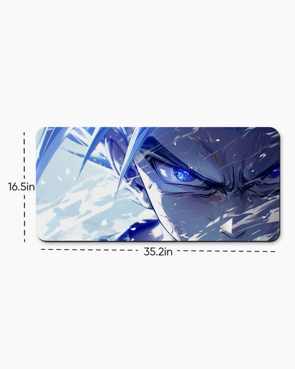 The Saiyan's Blue Aura Desk Mat