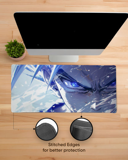 The Saiyan's Blue Aura Desk Mat