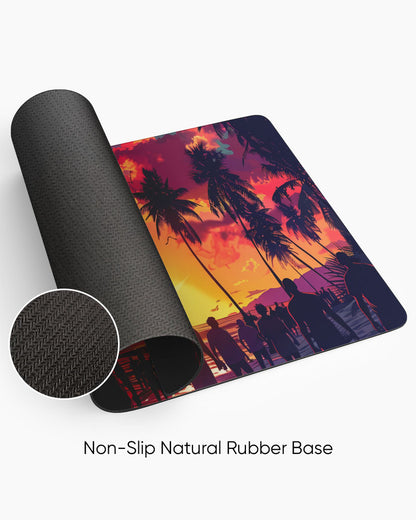 Hawaii Illustration Retro Comic Style Desk Mat