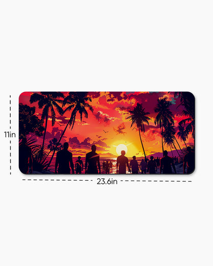 Hawaii Illustration Retro Comic Style Desk Mat