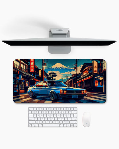 Japanese Car In The City Desk Mat