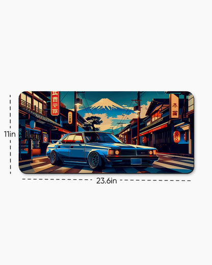Japanese Car In The City Desk Mat