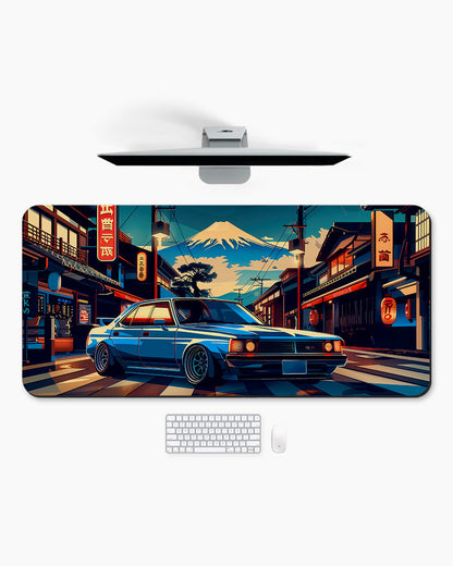 Japanese Car In The City Desk Mat