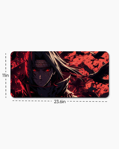 Crimson Crow's Descent Desk Mat