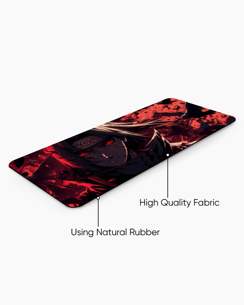 Crimson Crow's Descent Desk Mat