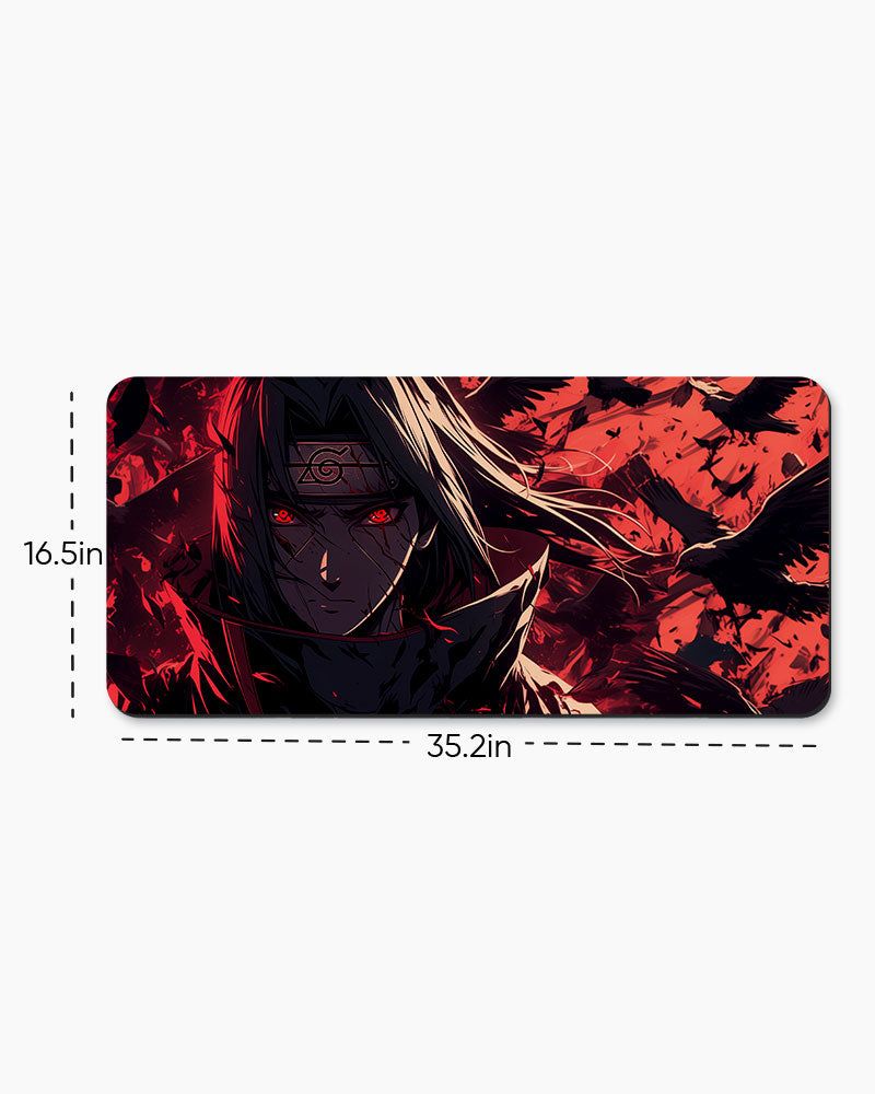 Crimson Crow's Descent Desk Mat
