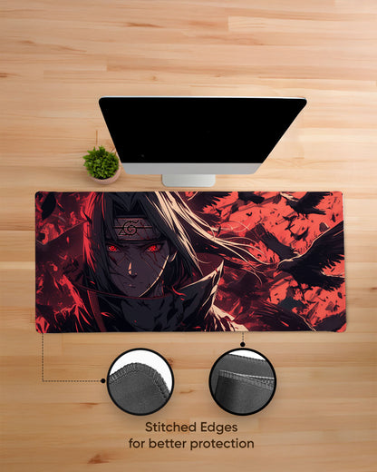 Crimson Crow's Descent Desk Mat