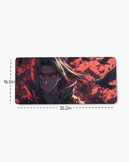 Crimson Crow's Descent Desk Mat