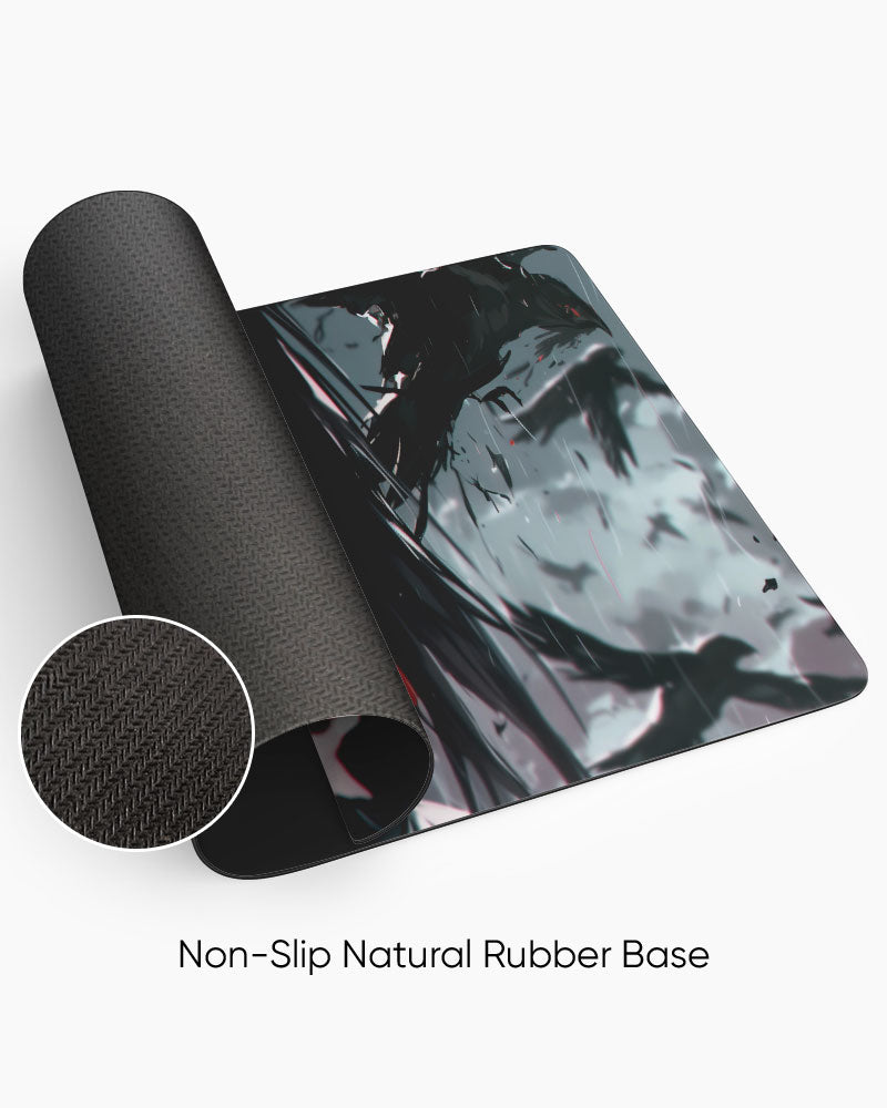 The Crow's Rain Desk Mat