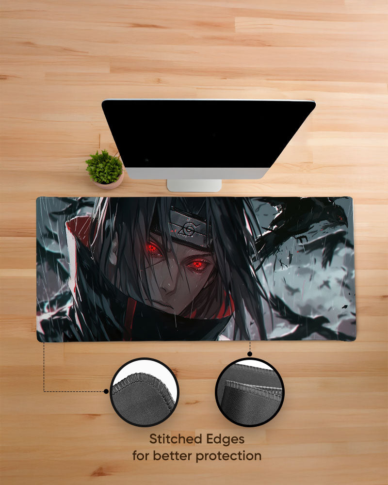 The Crow's Rain Desk Mat