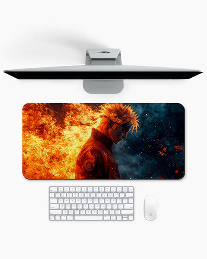 Fire and Shadow Resolve Desk Mat