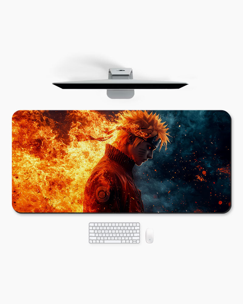 Fire and Shadow Resolve Desk Mat