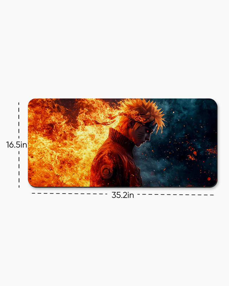 Fire and Shadow Resolve Desk Mat