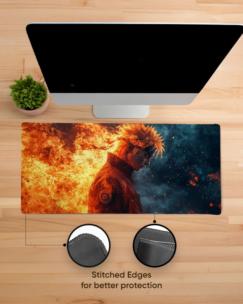 Fire and Shadow Resolve Desk Mat