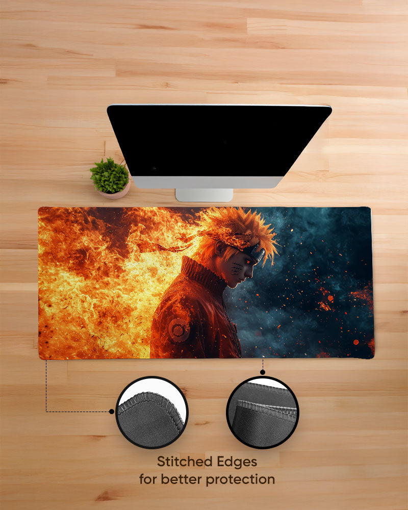 Fire and Shadow Resolve Desk Mat