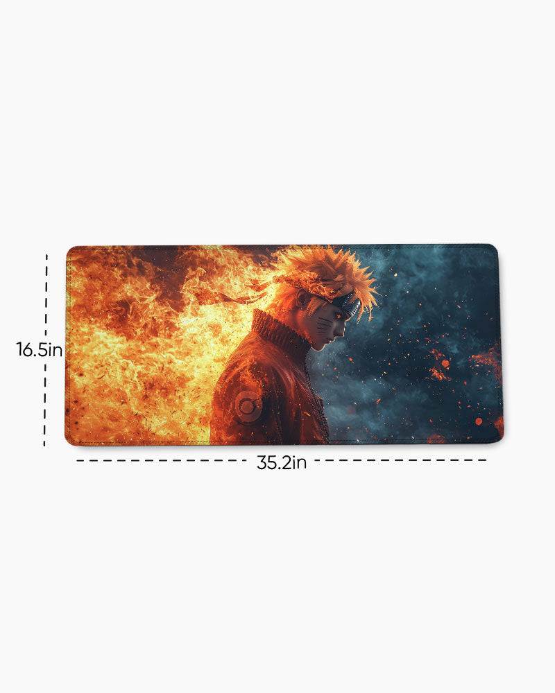 Fire and Shadow Resolve Desk Mat