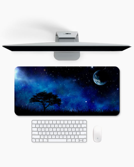 Night Landscape With Tree Desk Mat