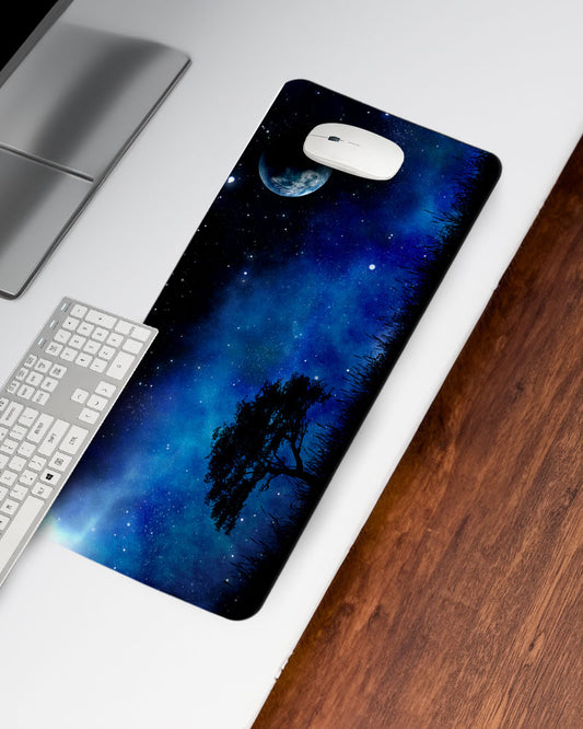 Night Landscape With Tree Desk Mat