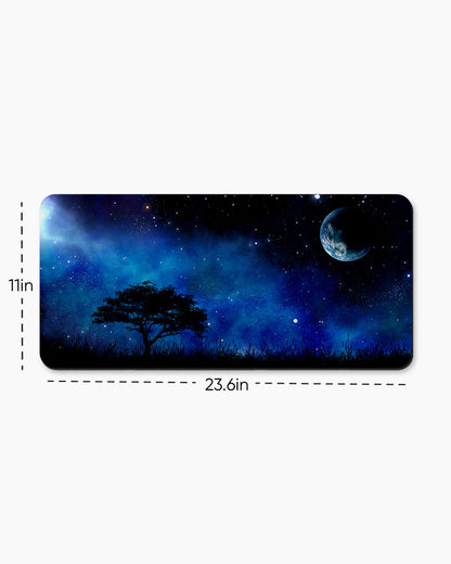 Night Landscape With Tree Desk Mat