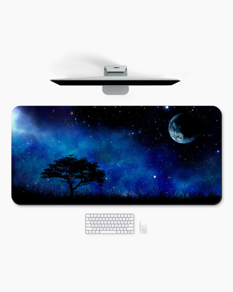 Night Landscape With Tree Desk Mat