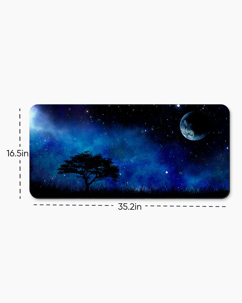 Night Landscape With Tree Desk Mat